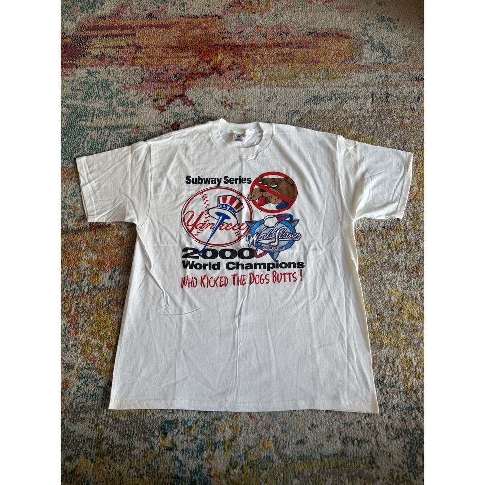 Vintage‎ 2000 New York Yankees "Who Kicked The Dogs Butts" Tee XL